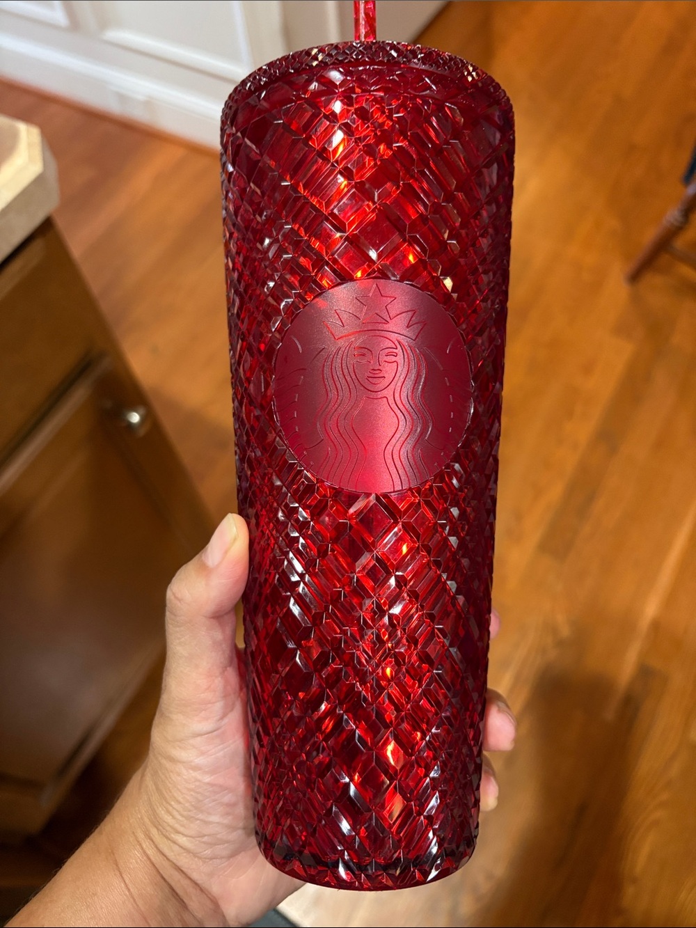 Starbucks Red Holiday Faceted Tumbler with Logo